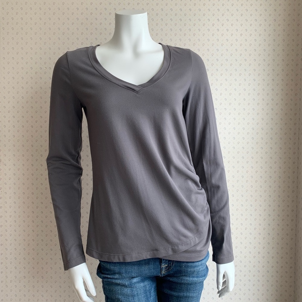 Vintage Athleta V Neck Long Sleeve Athletic Top sz Small PW5